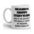 thumbnail image 2 of Grandpa Knows Everything Funny Coffee Tea Ceramic Mug Office Work Cup Gift15 oz, 2 of 3