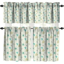 Mid Century Vintage Valances Set for Kitchen, Abstract Geometric Mid Century Atomic Modern Retro Home Decor Rod Pocket Window Drapes for Living Room Dining Room Office 52x18 Inch   27x24 Inch X 2