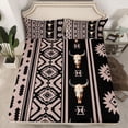 thumbnail image 2 of Manfei Rustic Boho Aztec Full Size Sheets,Country Bull Skull Bed Sheets,Western Co0Wboy Tribal Sheet Sets For Boys Kids,Super Cozy Room Decor,4-Piece, 2 of 7
