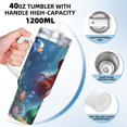 thumbnail image 4 of Taza de hielo Ariel de 40 oz con asa, taza aislada duradera que mantiene las bebidas calientes o frías, para deportes al aire libre, fitness, gran capacidad, talla única., 4 of 8