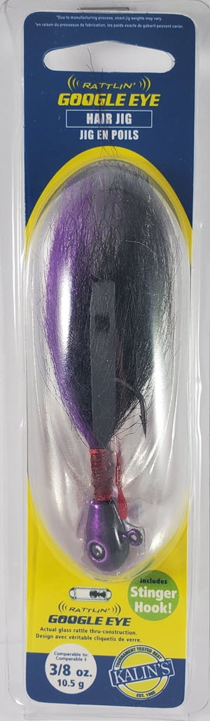 Kalins, Google Eye Hair Jig, 3/8oz, Black/Purple
