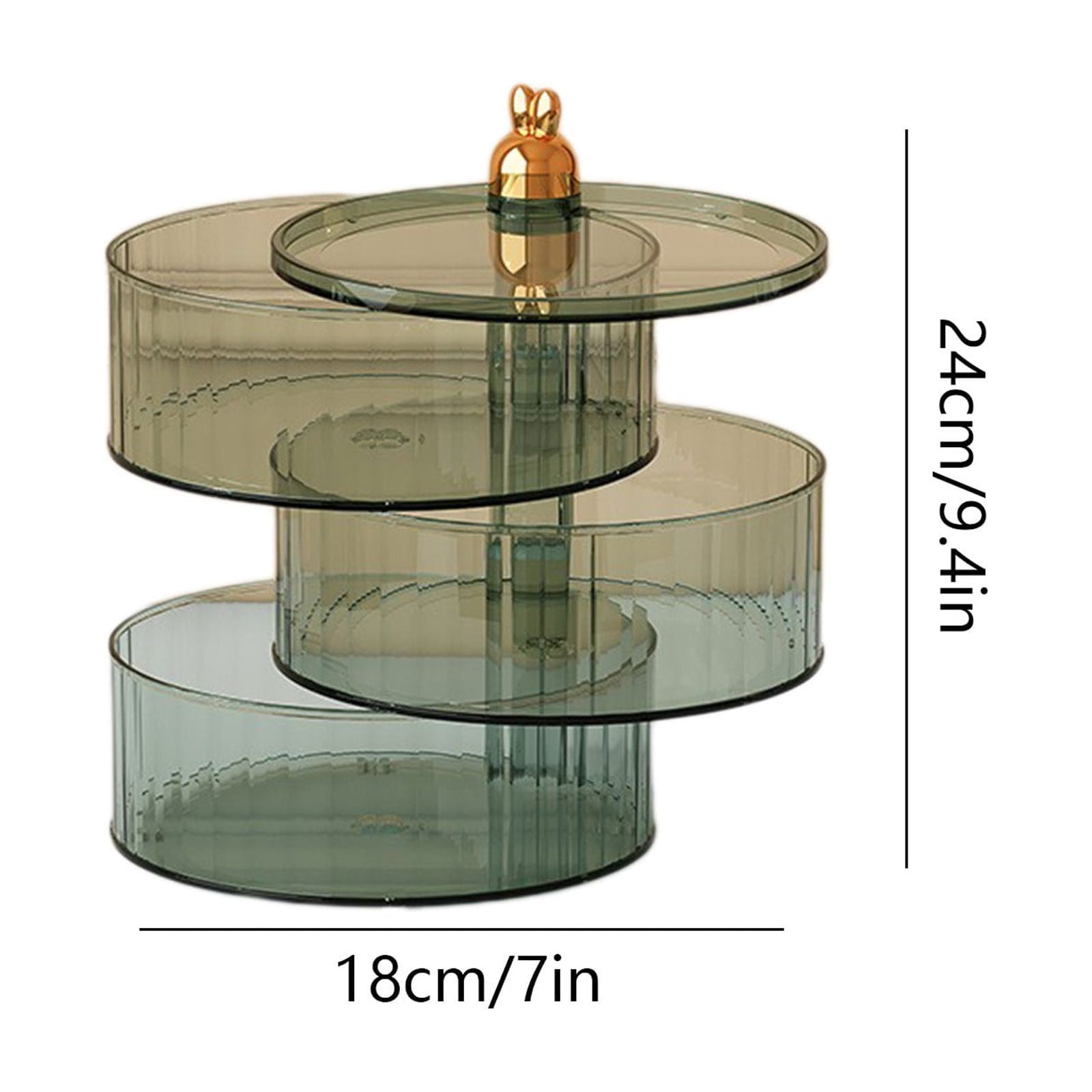 Kraoden Snack Organizer Container with Lid and Handle, Multi-Layer Rotating Tray for Parties and Travel, Portable Divided Serving Box, Easy-to-Clean Food-Grade Storage for Snacks and Produce