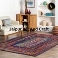 thumbnail image 6 of Jaipur Art And Craft Multicolor Natural Fiber Hand Braided Reversible Cotton Area Rug (2.6x6 Sq ft), 6 of 6