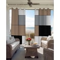 thumbnail image 4 of Brown Grey Blackout Curtains 84 Inches Long for Bedroom, Modern Brown Geometric Thermal Insulated Room Darkening Black Out Window Curtain Panels Grommet Drapes for Living Room, 4 of 8