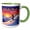 Green/White, variant on 3drose, Winter Park, Colorado. Skiing in America. Art Gift for Girls, Women, 11oz Mug