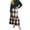 Khaki, variant on Wutalume Women's Flowy Plaid Ruffled Long Skirt, High Waist Elastic Waistband, Vintage Inspired Pleated Skirt for Fall and Winter,Brown L