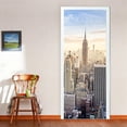 thumbnail image 1 of (95x215cm,T) Etiqueta de la puerta Efecto Trompe l'oeil 3D Interior PVC Pegatinas de pared para decoración de la pared Sala de estar Cocina Dormitorio Baño Papel pintado BRI Rojo Verde, 1 of 5