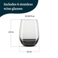 thumbnail image 3 of Libbey Classic Smoke All-Purpose Stemless Wine Glasses, 15.25-ounce, Set of 6, 3 of 6