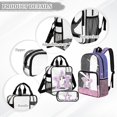 thumbnail image 3 of ZUXONGSY Cat Print 3 Pcs Clear Backpack Set for School, Heavy Duty Transparent Bookbag with Lunch Bag & Pencil Case, See Through for Teen Girls Kids, 3 of 5