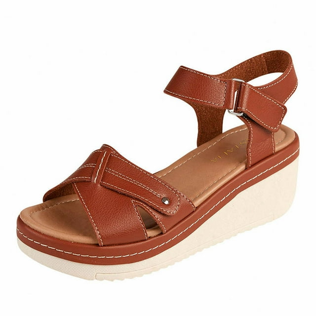 Plataforma Para Mujer CASTALIA 145-174 Tan Velcro Ajustabl