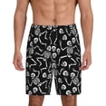 thumbnail image 1 of Balery Skeletons Dancing Pantalones cortos de pijama de punto de algodón para hombre con cinturilla y bolsillos-3X-Large, 1 of 6