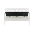 thumbnail image 4 of Linon Elliana Storage Bench Beige Padded Seat Cutout Back Design in White Wood, 4 of 21