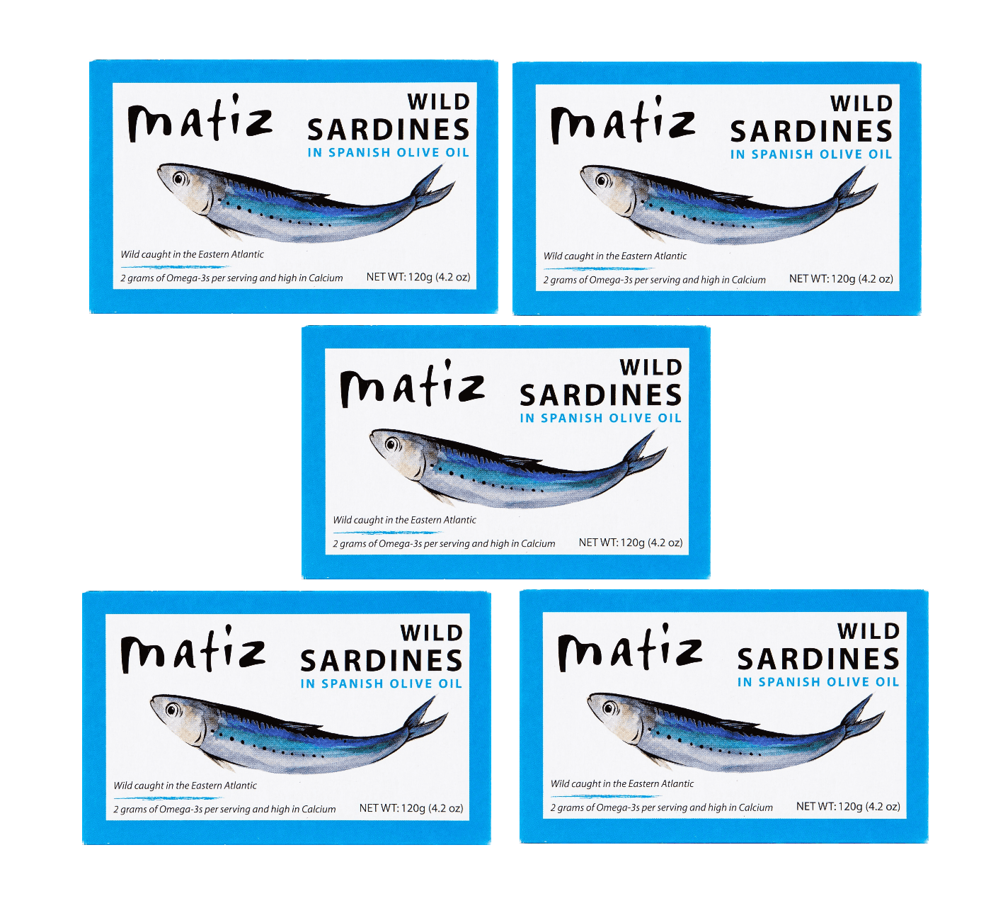 Matiz Spanish Sardines in Olive Oil, 5 4.2 Ounce Cans