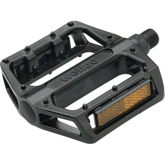 Wellgo B087 BMX/Mountain Platform Pedals 9/16" Aluminum Body Molded Pins Black