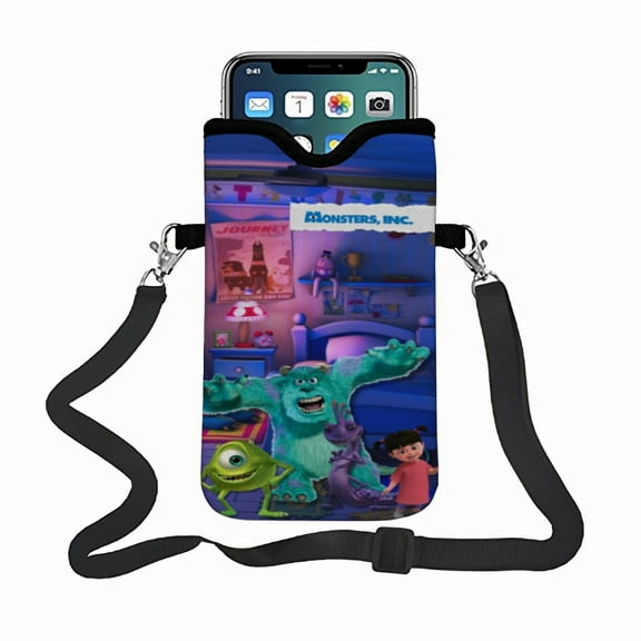 Monsters University phone bag phone satchel, with an adjustable strap small handbag suitable for various phones.