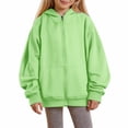 thumbnail image 2 of GiLiling Kids Teen Boys Girls Zip Up Hoodie Long Sleeve Warm Fleece Sweatshirt Oversized Jacket with Pockets Casual Fall Fashion Outfit (Mint Green, 11-12 Years), 2 of 4