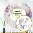 thumbnail image 3 of Designart "Purple botanic Whispers I" Abstract Botanicals Round Mirror Wall Decor Modern - Large Purple Round Bathroom Mirror - Round Mirror - 23" x 23", 3 of 6