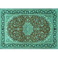 thumbnail image 1 of Ahgly Company Indoor Rectangle Medallion Turquoise Blue Traditional Area Rugs, 8' x 12', 1 of 4