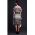 thumbnail image 3 of Bimba Grey Tie-Dye Printed Womens Ruffle Front Cold Shoulder Swing Shift Dress - X-Large, 3 of 6