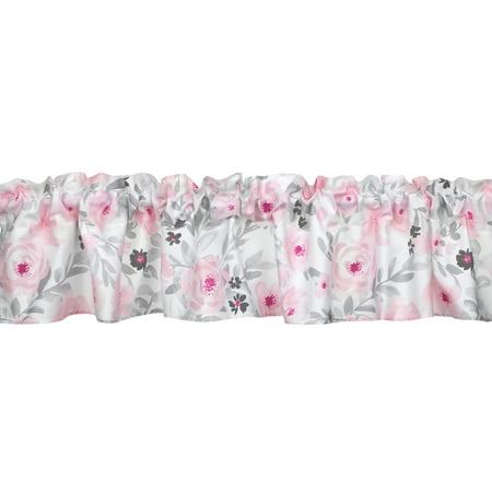 UPC: 0084122008120 | Bedtime Originals Blossom Pink/Gray Watercolor Floral Window Valance