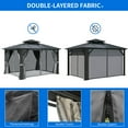 thumbnail image 2 of Dextrus 12x14FT Outdoor Double Roof Gazebo Polycarbonate Hardtop with Netting&Shaded Curtains,Sturdy Aluminum Frame Garden Tent,Ideal for Patio, Backyard,Deck and Lawns,Grey Curtain, 2 of 5
