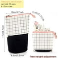 thumbnail image 4 of Transformer Stand Store Pencil Holder - Canvas+PU - Cartoon Cute Cat Design - Telescopic Pencil Pouch Bag - Stationery Pen Case Box with Zipper Closure (Grid), 4 of 5