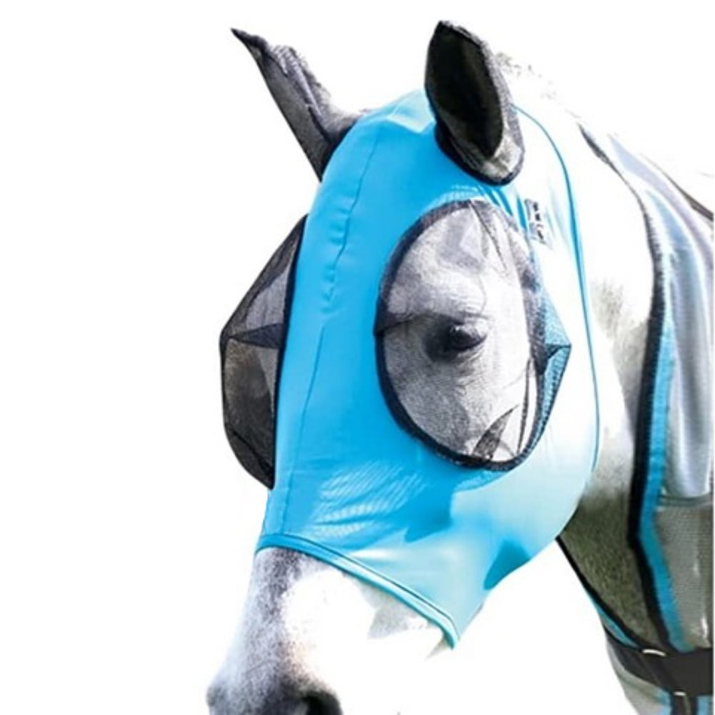 SmithBuilt Horse Fly Mask with Ears Gray, Cob Breathable Mesh and UV Protection