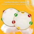 thumbnail image 2 of 8 Inch Wooden Tambourine Handbell Hand Drum with Single Row 6pcs Metal Cymbals Jingles Musical, 2 of 7