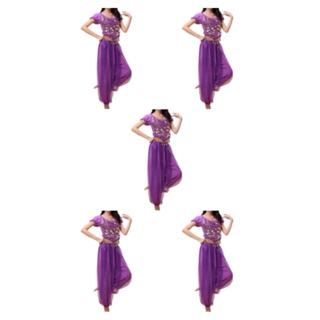Pantalones de danza del vientre indio Qarigey Conjunto de traje con parte trasera de baile Traje de manga profesional Type2 NO2