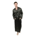 thumbnail image 2 of Leveret Mens Robe Christmas Satin Robe Robe Black Size XXX-Large, 2 of 8
