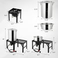 thumbnail image 6 of 30QT Turkey Fryer and 10QT Fish Fryer Kit, 54000BTU Propane Gas Stove with Foldable Side Table, Outdoor Aluminum Deep Fryer Pot for Seafood Boiling with Lifting Hook, Turkey Rack & Thermometer, 6 of 7