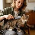 thumbnail image 5 of Long Hair Pet Comb 7.8 Inch for Daily Maintenance, Stainless Steel Pin Teeth Wooden Handle Dog Comb, Removes and Prevents Matted for Cats and Dogs, Pet Grooming Brushes, 5 of 6