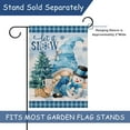thumbnail image 2 of Winter Let It Snow Gnome Decorative Burlap Garden Flag, Snowman Home Yard Small Outdoor Decor, Christmas Farmhouse Snowflake Blue Buffalo Plaid Check Outside Decoration Double Sided 12x18, 2 of 6