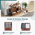 thumbnail image 4 of OCHAPA 5-Drawer Fabric Storage Tower with TV Stand for Bedroom, Hallway, Entryway, Closet, Steel Frame, Wood Top, Easy Pull Handle,Adjustable Feet, Black, 4 of 7
