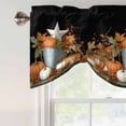thumbnail image 4 of Fall Pumpkin Tie Up Valance Curtains for Windows, Kitchen Curtains Window Treatments, Rustic Star Thanksgiving Maple Leavf Black Short Window Shades Valances for Bedroom Bathroom Cafe 54"x18", 4 of 8