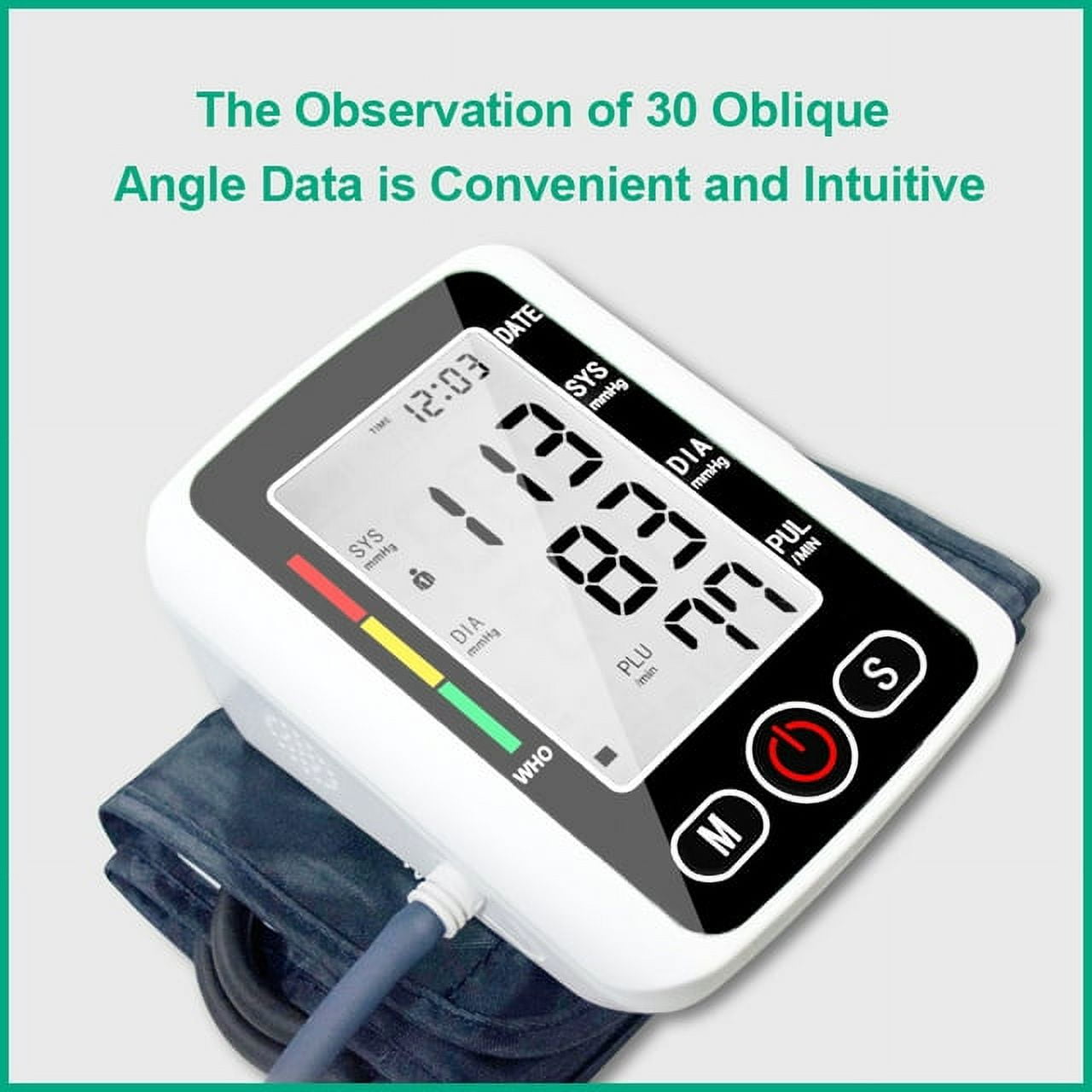 Blood Pressure Monitor, Automatic Blood Pressure Monitor Upper Arm Sphygmomanometer with Backlight Display, Adjustable Cuff and Dual User Mode