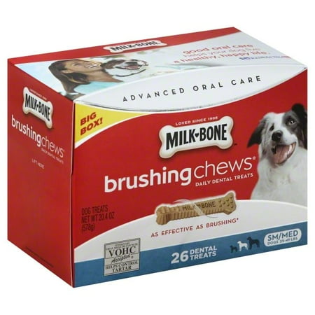Natural Dental Chews - Milk-Bone Brushing Chews For Small/Medium Dogs, 20.4-Ounce