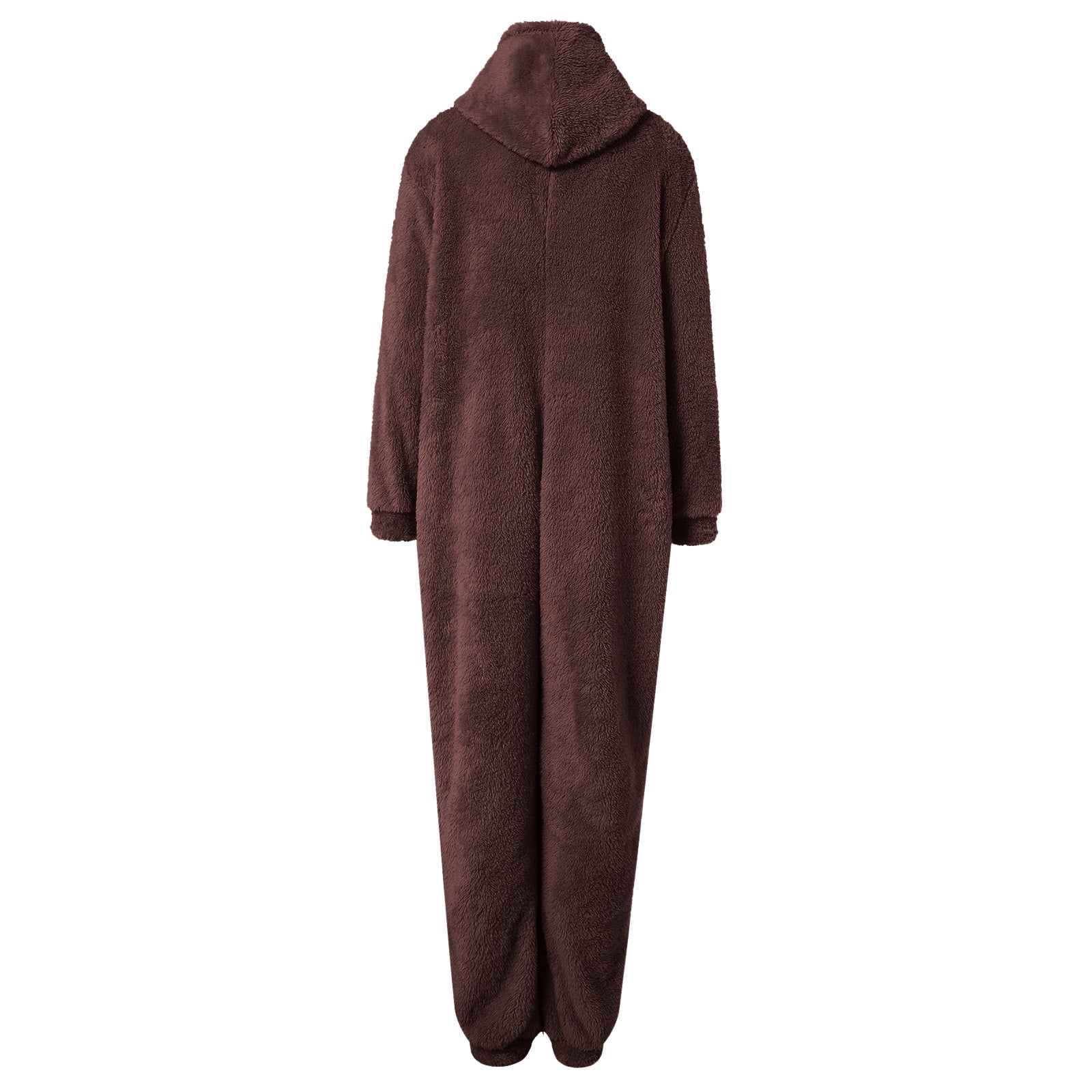 Rotm Adult Onsies Trendy Fashion Ladies One-Piece Jumpsuit Animal Hoodie Long Sleeve Sleepwear Comfortable Pajamas For Women Coffee,4XL