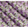 thumbnail image 3 of Soimoi Cotton Voile Fabric Leaves & Lily Floral Printed Fabric 1 Yard 56 Inch Wide, 3 of 7