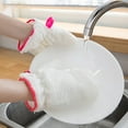 thumbnail image 2 of Wovilon Oven Mitts Non-Stick Oil Dish Washing Gloves Kitchen Cleaning Brush Bowl Waterproof Gloves, 2 of 9