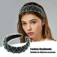 thumbnail image 3 of Unique Bargains 1 Pc Faux Crystal Padded Headband Bling Rhinestone Hairband for Women Green 1.57 Inch Wide, 3 of 7