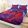 thumbnail image 3 of Homewish Video Game 4 Pieces Queen Sheet Sets for Female Men Adults,Abstract Gradient Lightning Ultra Soft Flat Sheet,Black Red Gamepads Queen Fitted Sheet,Microfiber Bedroom Decor, 3 of 7