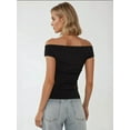 thumbnail image 2 of Off Shoulder Slim Fit Boat Neck Top, 2 of 5