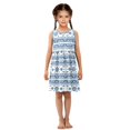 thumbnail image 6 of Girls Dress White and Blue Aztec Sleeveless Dress for Girls Hem A-Line Casual Sundress, 6 of 7
