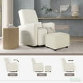 thumbnail image 3 of Evolur Holland Upholstered Ottoman, Modern Design In Thunder, 3 of 6