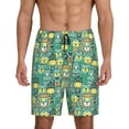 thumbnail image 3 of Lsque Animals with Leaf Mens Sleep Pajama Shorts,Short Pajama Pants, Cotton Ultra-Soft Knit-Large, 3 of 9