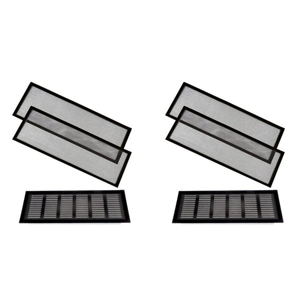 Paquete de 4 de Ventilación/Trampa de Registro de Piso Negras de 4x10 - Cubierta de Pantalla de Ventilación de Aire Magnética de Silicona para Aire Acondicionado Doméstico