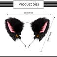 thumbnail image 2 of Lindas diademas con orejas de gato, diadema con Orejas de conejo de peluche negro, accesorios para el cabello de fiesta para mujer TUNC Sencillez, 2 of 5