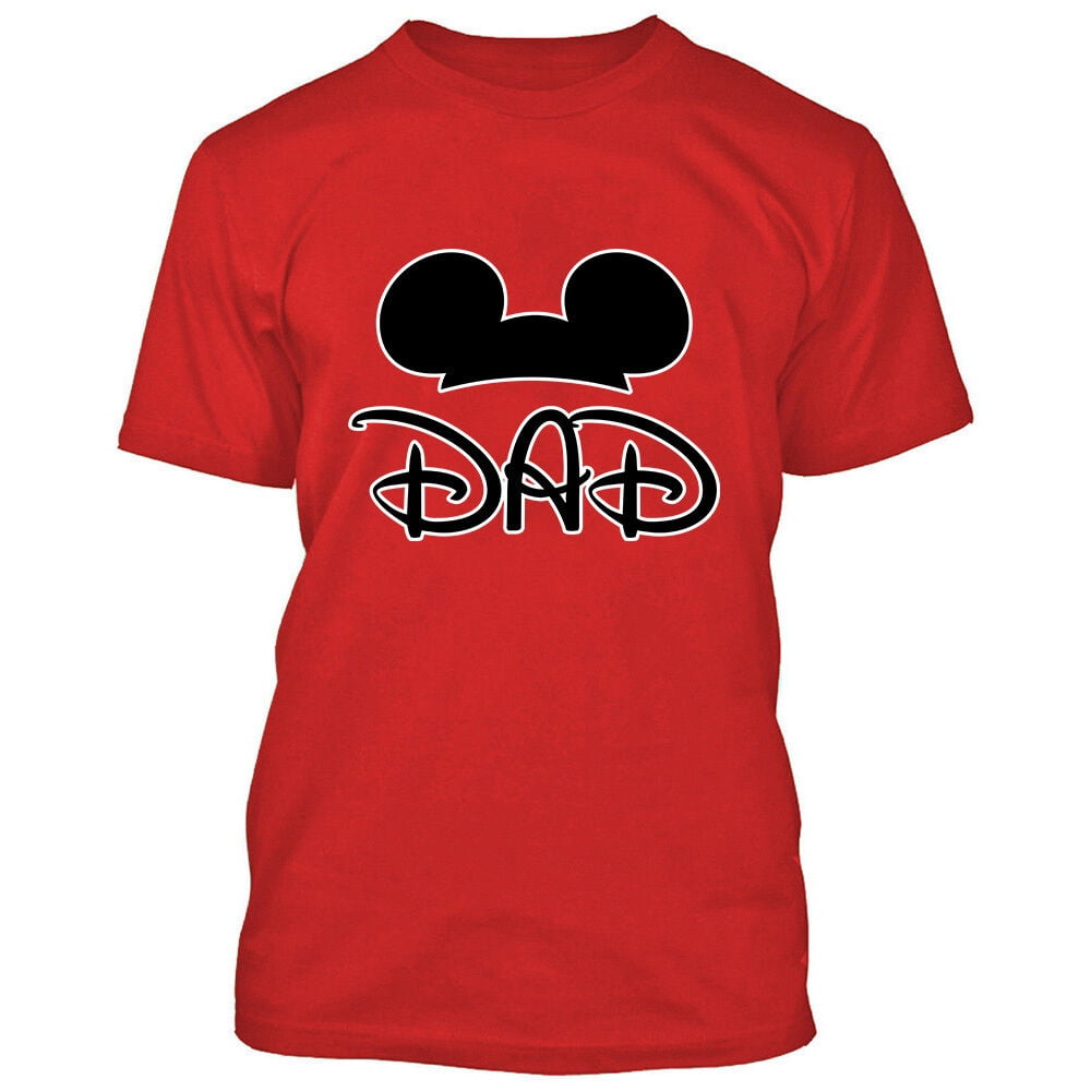 Relationship Situation Staircase Mickey Mouse Ears DAD Prented T-Shirt Father Cartoon Orange Tee Small -  Walmart.com