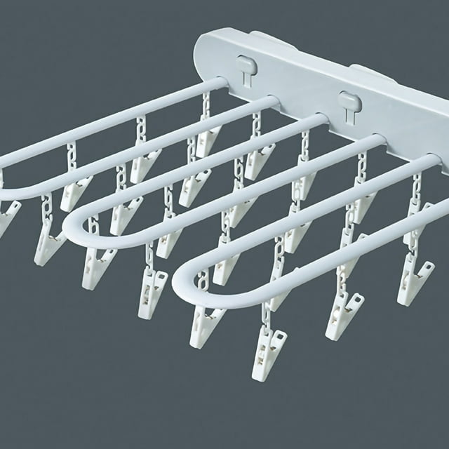 Clip And Drip Hanger Foldable Clip Hangers Towel Drying Rack Clothes Drying Rack Wall Mounted Durable ABS Foldable Design Space Saving Clip And Drip Hanger